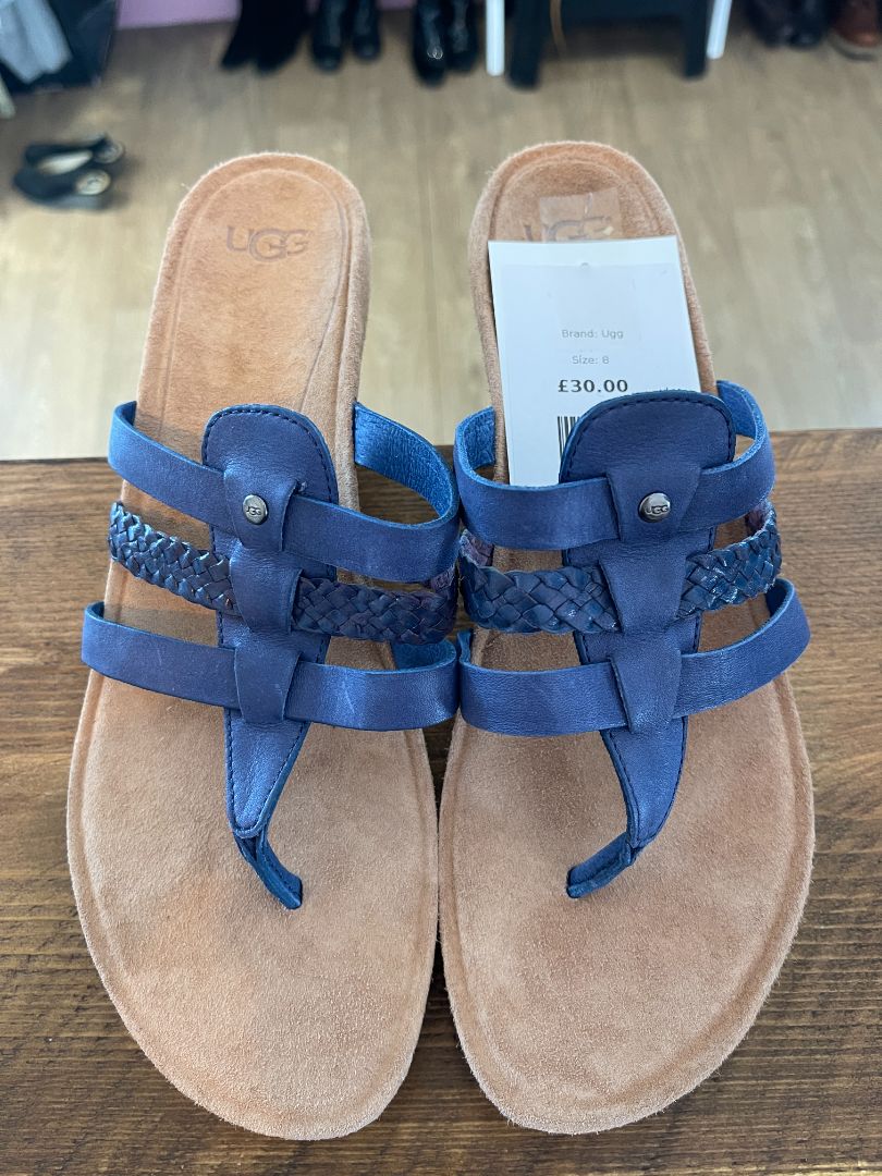 Ugg Wedge Blue Sandal 8 Shoes