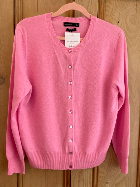 Marks and Spencer Pink Cashmere Cardigan 12 Knitwear